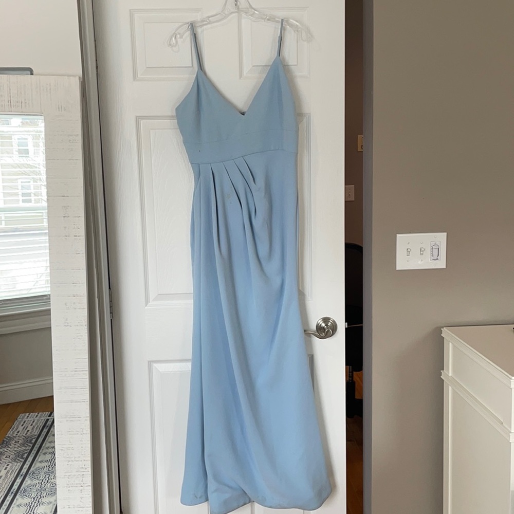Sky blue formal gown